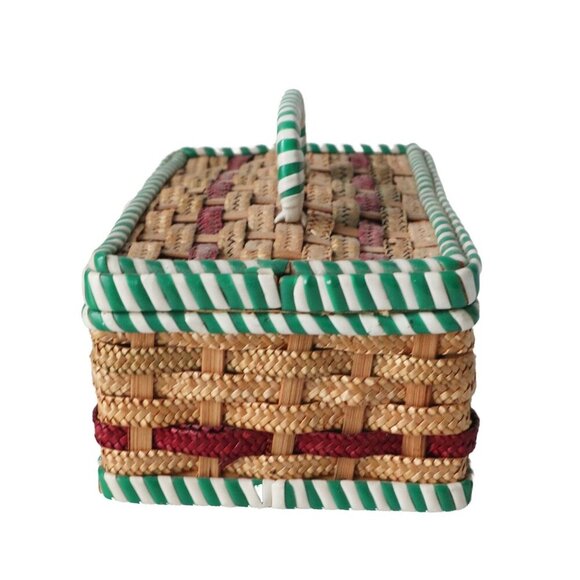 Vintage Wicker Small Sewing Basket - Picture 3 of 5